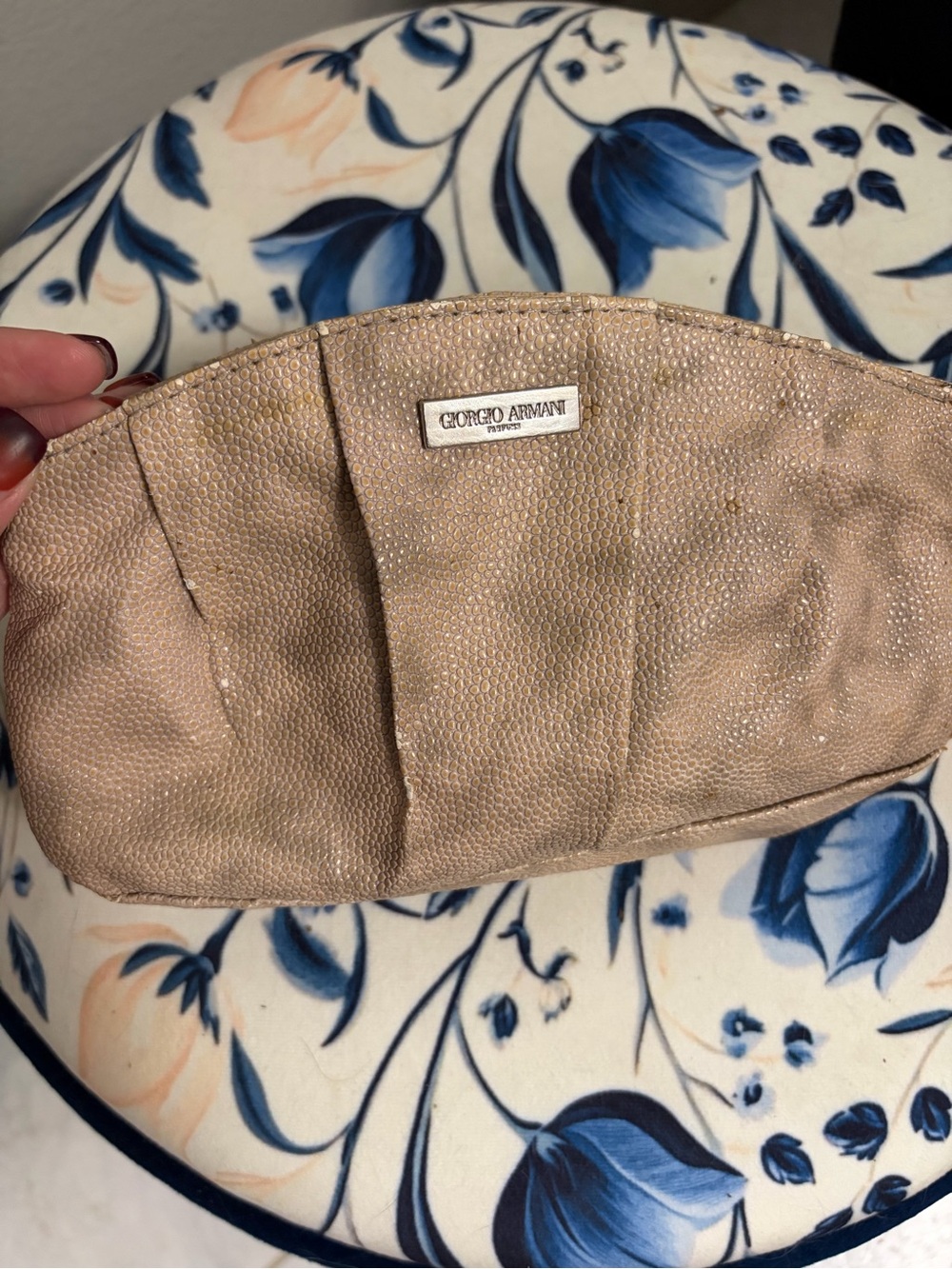 Giorgio Armani Women's Shimmery Beige Cosmetic Pouch